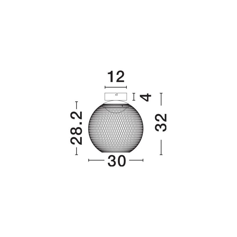 Plafon - ażurowa kula Savino 30cm LED 3000K czarna