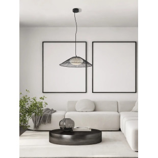 Czarna druciana lampa wisząca ze szklanym kloszem Bromo 61cm LED 3000K
