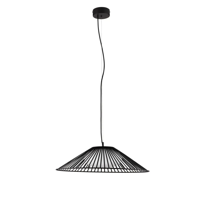 Czarna druciana lampa wisząca ze szklanym kloszem Bromo 61cm LED 3000K