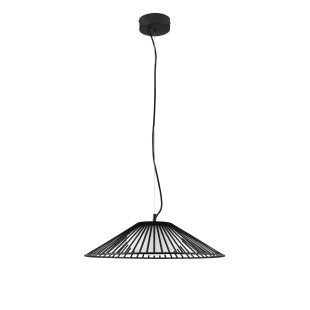 Czarna druciana lampa wisząca ze szklanym kloszem Bromo 50cm LED 3000K
