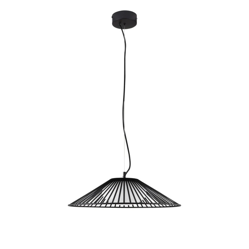 Czarna druciana lampa wisząca ze szklanym kloszem Bromo 50cm LED 3000K