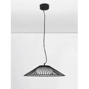 Czarna druciana lampa wisząca ze szklanym kloszem Bromo 50cm LED 3000K