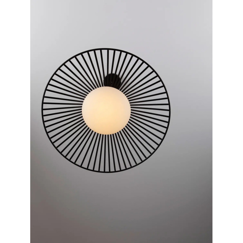 Czarna druciana lampa wisząca ze szklanym kloszem Bromo 50cm LED 3000K