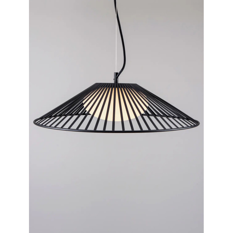 Czarna druciana lampa wisząca ze szklanym kloszem Bromo 50cm LED 3000K