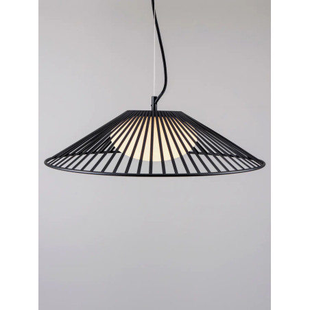 Czarna druciana lampa wisząca ze szklanym kloszem Bromo 50cm LED 3000K