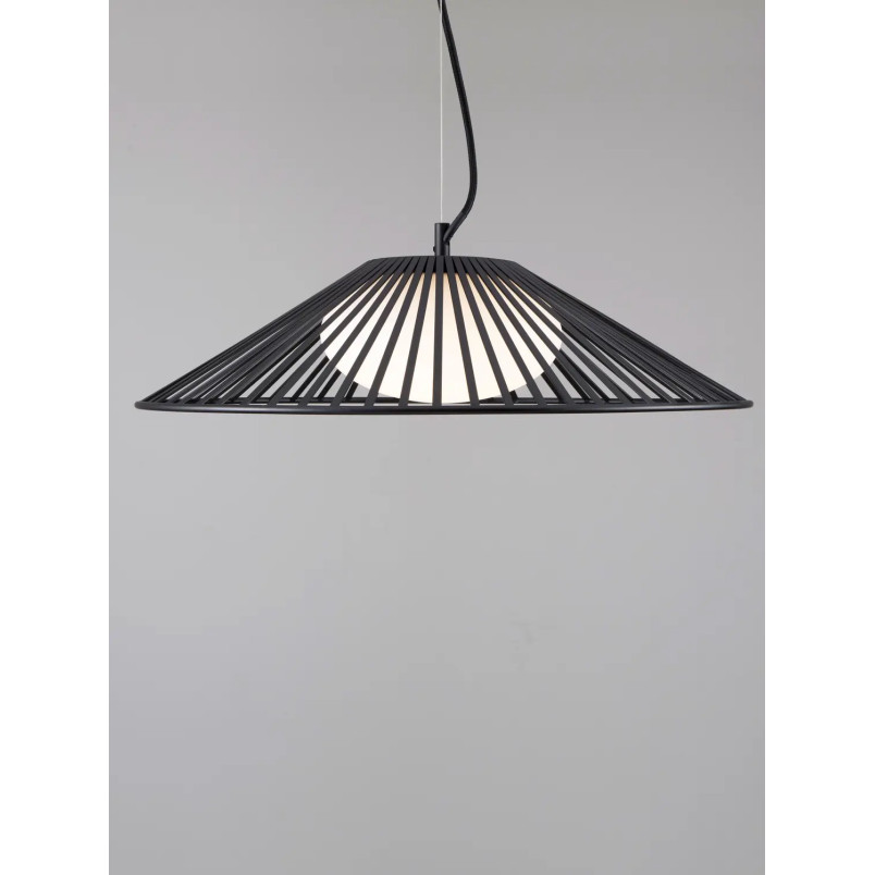Czarna druciana lampa wisząca ze szklanym kloszem Bromo 50cm LED 3000K