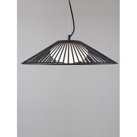Czarna druciana lampa wisząca ze szklanym kloszem Bromo 50cm LED 3000K
