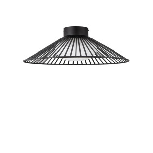 Czarny druciany plafon ze szklanym kloszem Bromo 50cm LED 3000K