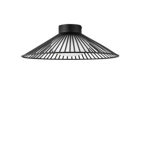 Czarny druciany plafon ze szklanym kloszem Bromo 50cm LED 3000K