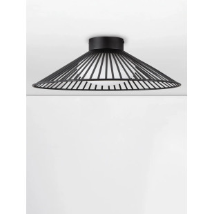 Czarny druciany plafon ze szklanym kloszem Bromo 50cm LED 3000K