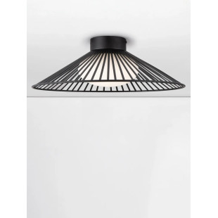 Czarny druciany plafon ze szklanym kloszem Bromo 50cm LED 3000K