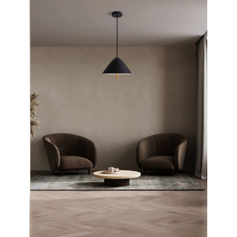 Lampa wisząca stożek modern Conos LED 3000K 40cm czarny