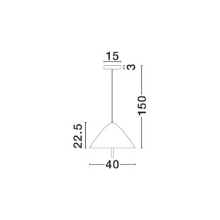 Lampa wisząca stożek modern Conos LED 3000K 40cm czarny