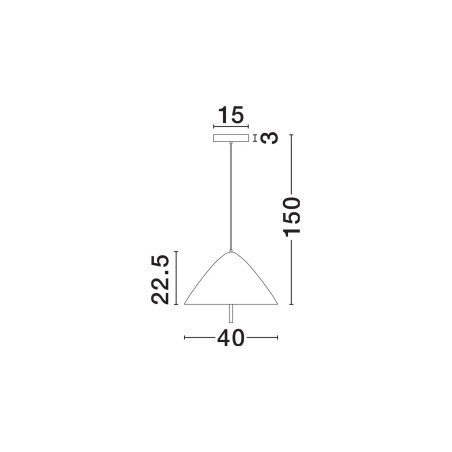 Lampa wisząca stożek modern Conos LED 3000K 40cm biały