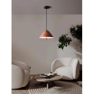 Lampa wisząca stożek modern Conos LED 3000K 40cm ciemne drewno