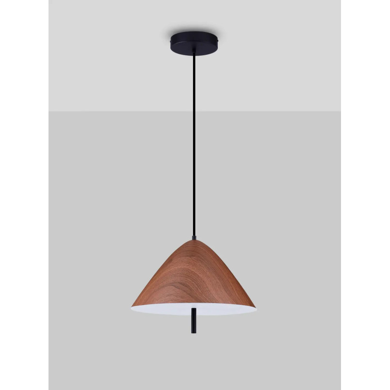 Lampa wisząca stożek modern Conos LED 3000K 40cm ciemne drewno
