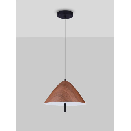 Lampa wisząca stożek modern Conos LED 3000K 40cm ciemne drewno
