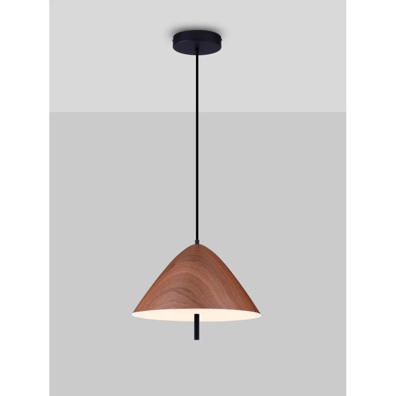 Lampa wisząca stożek modern Conos LED 3000K 40cm ciemne drewno