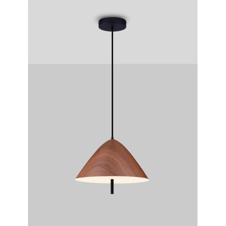 Lampa wisząca stożek modern Conos LED 3000K 40cm ciemne drewno