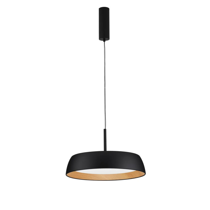 Lampa wisząca skandynawska ze ściemniaczem triac Atabal 45cm LED 3000K czarny / drewno