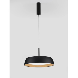 Lampa wisząca skandynawska ze ściemniaczem triac Atabal 45cm LED 3000K czarny / drewno