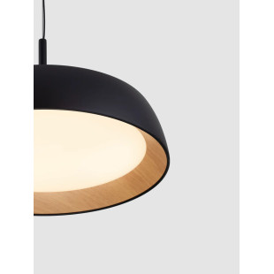 Lampa wisząca skandynawska ze ściemniaczem triac Atabal 45cm LED 3000K czarny / drewno