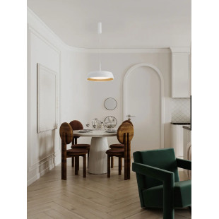 Lampa wisząca skandynawska ze ściemniaczem triac Atabal 45cm LED 3000K biały / drewno