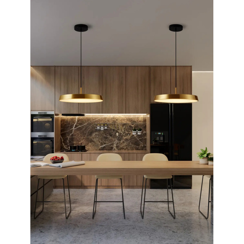 Lampa wisząca designerska Alto LED 3000K 50cm satynowe złoto