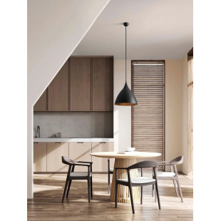 Lampa wisząca metalowa - stożek Morge 46cm czarna