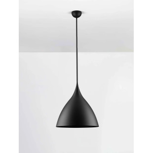 Lampa wisząca metalowa - stożek Morge 46cm czarna