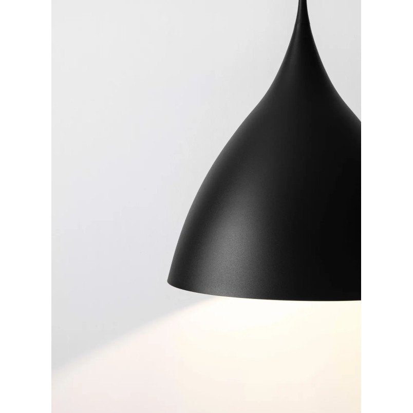 Lampa wisząca metalowa - stożek Morge 46cm czarna