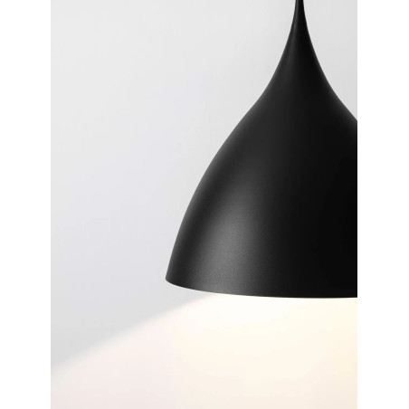 Lampa wisząca metalowa - stożek Morge 46cm czarna