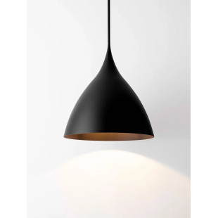 Lampa wisząca metalowa - stożek Morge 46cm czarna