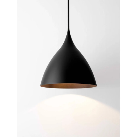 Lampa wisząca metalowa - stożek Morge 46cm czarna