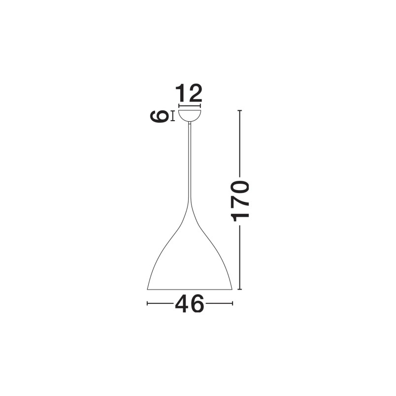 Lampa wisząca metalowa - stożek Morge 46cm czarna