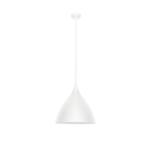Lampa wisząca metalowa - stożek Morge 46cm biała