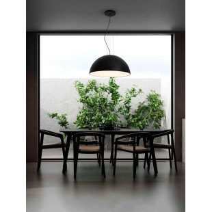 Duża lampa wisząca w kształcie półkuli Bonne 70cm czarna