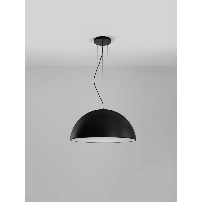 Duża lampa wisząca w kształcie półkuli Bonne 70cm czarna