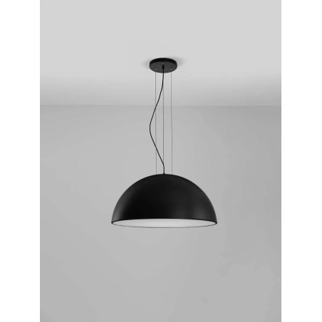 Duża lampa wisząca w kształcie półkuli Bonne 70cm czarna