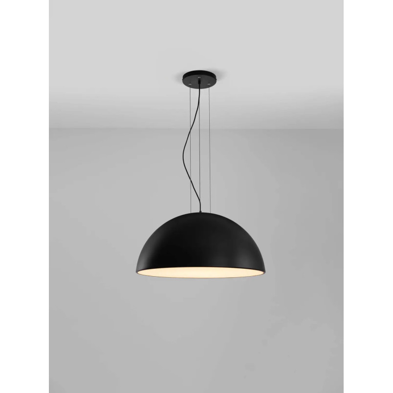 Duża lampa wisząca w kształcie półkuli Bonne 70cm czarna
