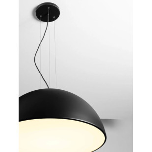 Duża lampa wisząca w kształcie półkuli Bonne 70cm czarna