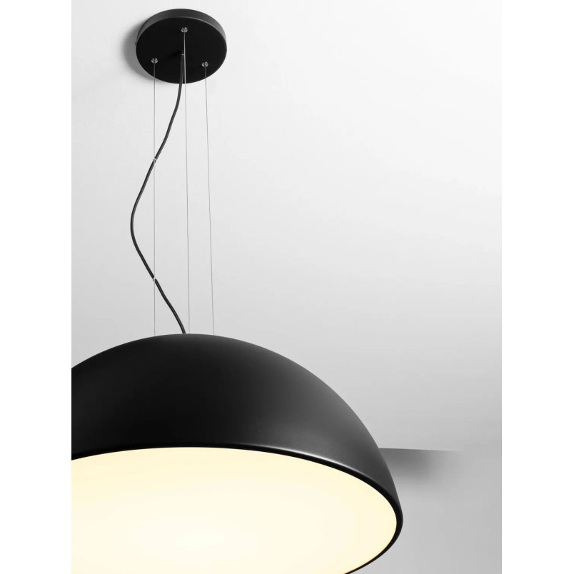 Duża lampa wisząca w kształcie półkuli Bonne 70cm czarna