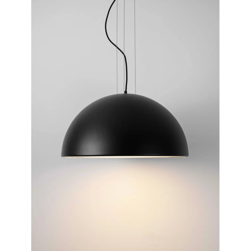 Duża lampa wisząca w kształcie półkuli Bonne 60cm czarna
