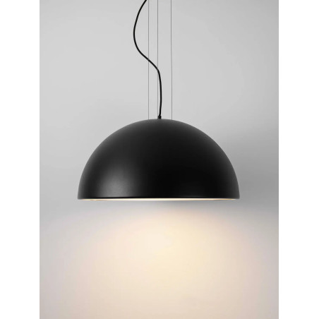 Duża lampa wisząca w kształcie półkuli Bonne 60cm czarna