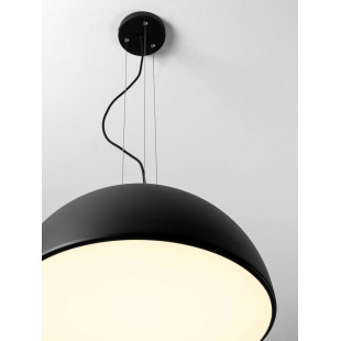 Duża lampa wisząca w kształcie półkuli Bonne 60cm czarna