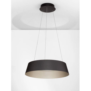 Lampa wisząca okrągła ze ściemniaczem triac Salle 54cm LED 3000K czarny / szampańskie złoto