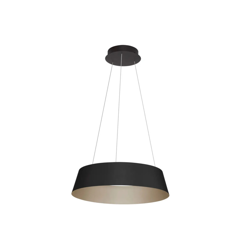 Lampa wisząca okrągła ze ściemniaczem triac Salle 54cm LED 3000K czarny / szampańskie złoto
