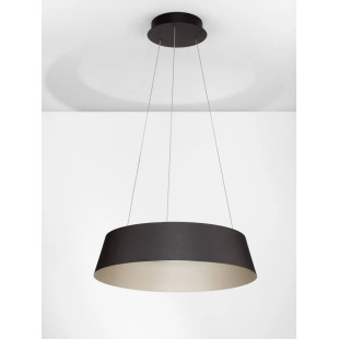 Lampa wisząca okrągła ze ściemniaczem triac Salle 54cm LED 3000K czarny / szampańskie złoto