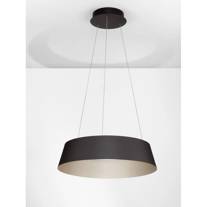 Lampa wisząca okrągła ze ściemniaczem triac Salle 54cm LED 3000K czarny / szampańskie złoto