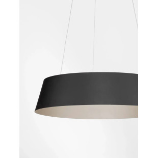 Lampa wisząca okrągła ze ściemniaczem triac Salle 54cm LED 3000K czarny / szampańskie złoto